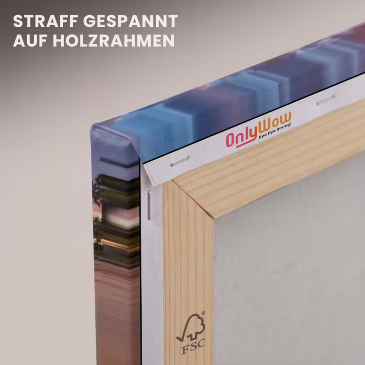 Strand - Zonsondergang - Palmbomen - Natuur - Oranje canvas 2cm klein -uniquesellingpoint_afwerking-onlywow_DE