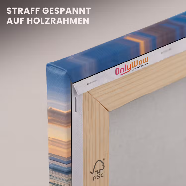 Strand - Zonsondergang - Golven - Natuur - Goud canvas 2cm klein -uniquesellingpoint_afwerking-onlywow_DE