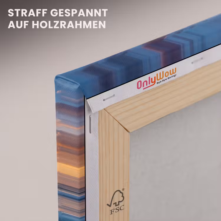 Strand - Zonsondergang - Golven - Natuur - Oranje canvas 2cm klein -uniquesellingpoint_afwerking-onlywow_DE