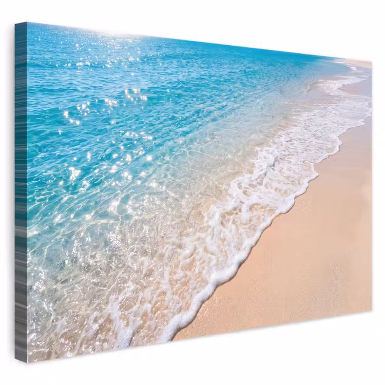 Strand - Water - Natuur - Blauw - Beige canvas 2cm klein -3d