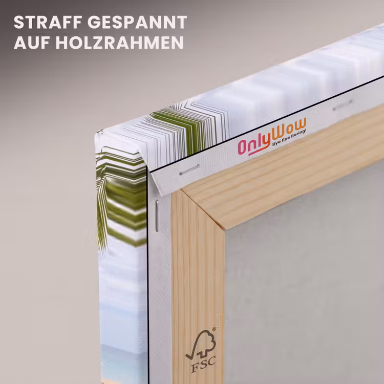 Strand - Wegwijzer - Palmen - Tropisch - Groen canvas 2cm klein -uniquesellingpoint_afwerking-onlywow_DE