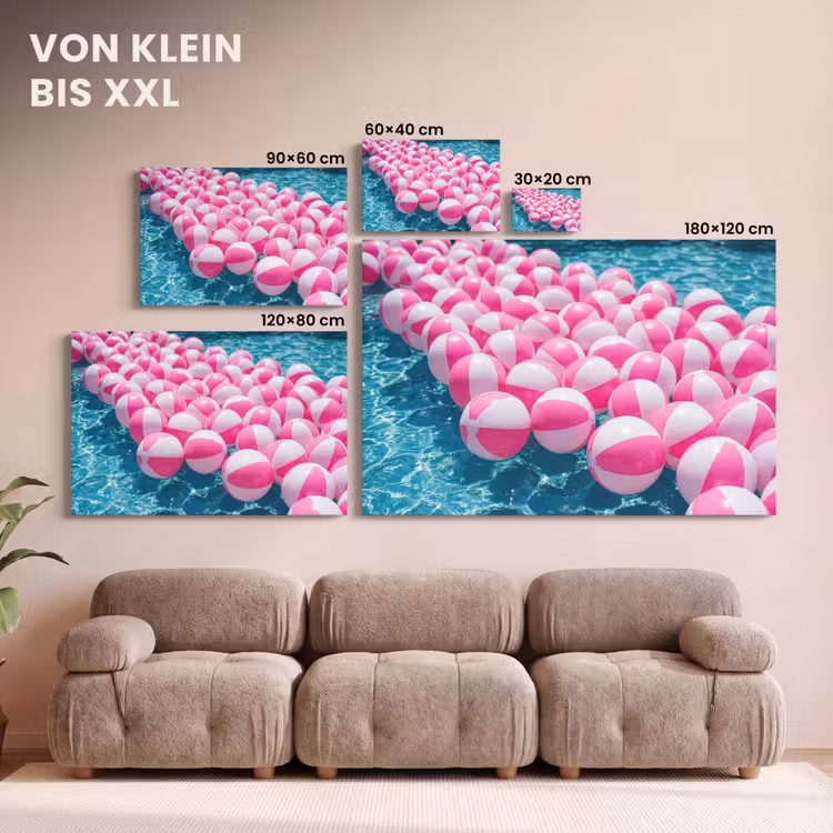Strandballen - Roze - Water canvas 2cm klein -Xsfeer8_DE