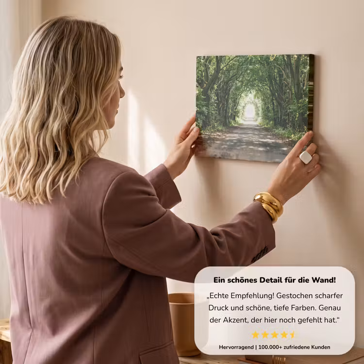 Weg - Bomen - Natuur - Groen canvas 2cm klein -sfeer3