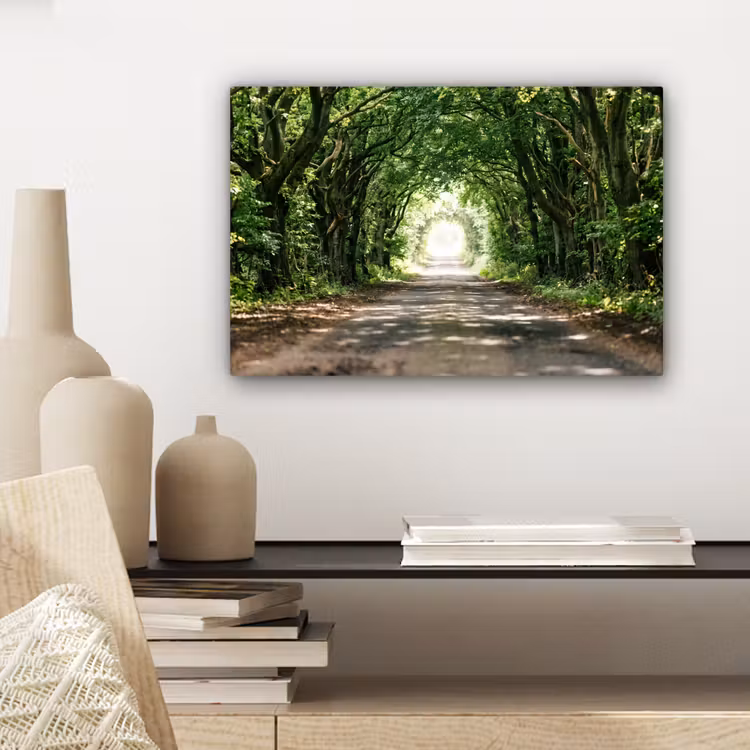 Weg - Bomen - Natuur - Groen canvas 2cm klein -sfeer6