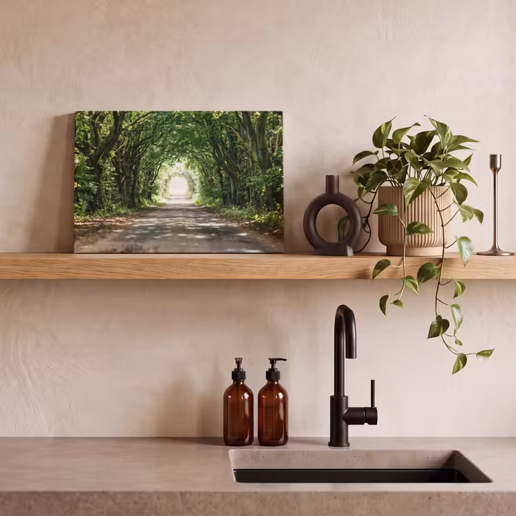 Weg - Bomen - Natuur - Groen canvas 2cm klein -closeup_print_DE