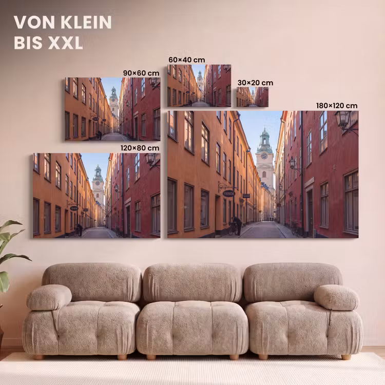 Straat - Klokkentoren - Stad - Architectuur - Historisch canvas 2cm klein -Xsfeer8_DE