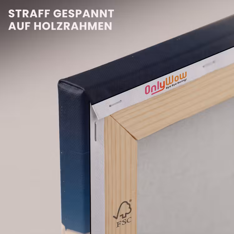 Leinwandbild - Straße – Mond – Nacht - Weg - Maan - Nacht canvas 2cm klein