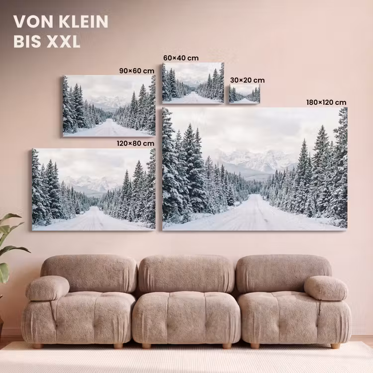 Weg - Sneeuw - Naaldbos - Winter - Avontuurlijk canvas 2cm klein -Xsfeer8_DE