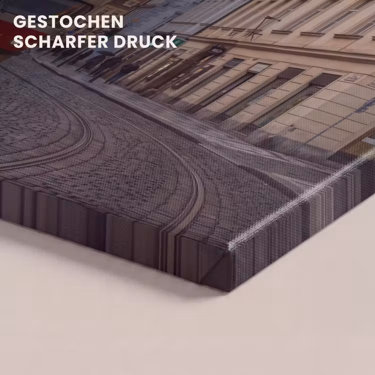 Tram - Straat - Stadsgezicht - Klassiek - Rood canvas 2cm klein -closeup_print_DE