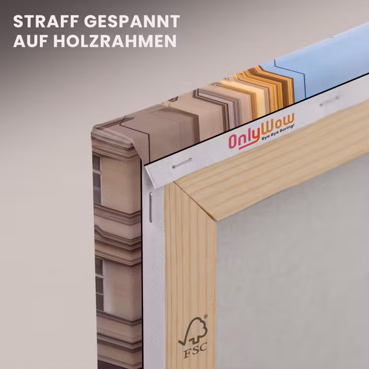 Tram - Straat - Stadsgezicht - Klassiek - Rood canvas 2cm klein -uniquesellingpoint_afwerking-onlywow_DE