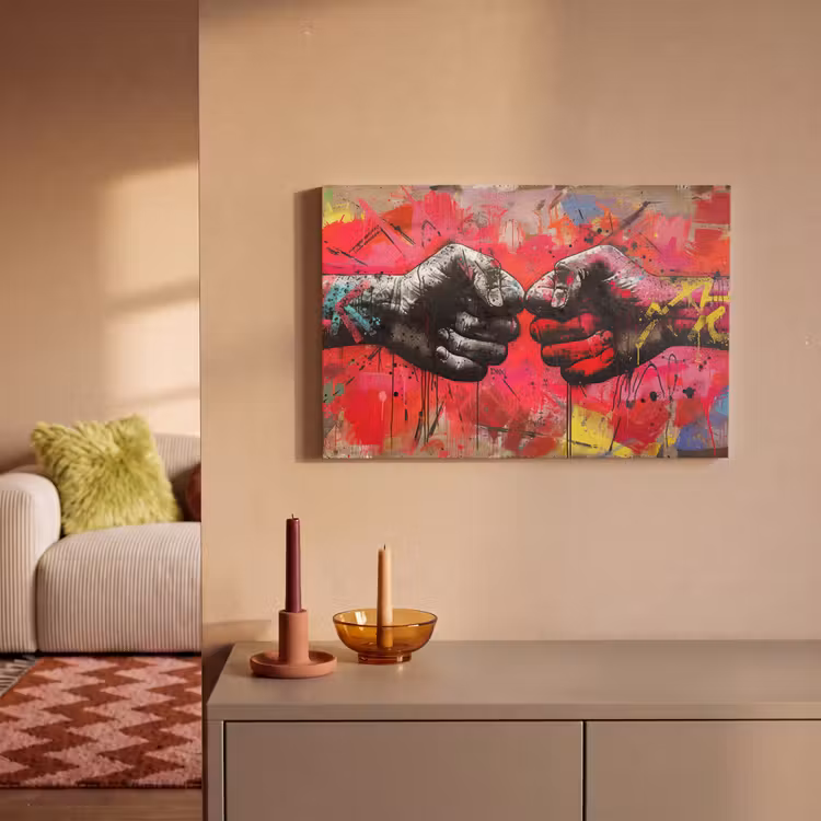 Street art - Handen - Graffiti - Kunst - Banksy canvas 2cm klein -sfeer1