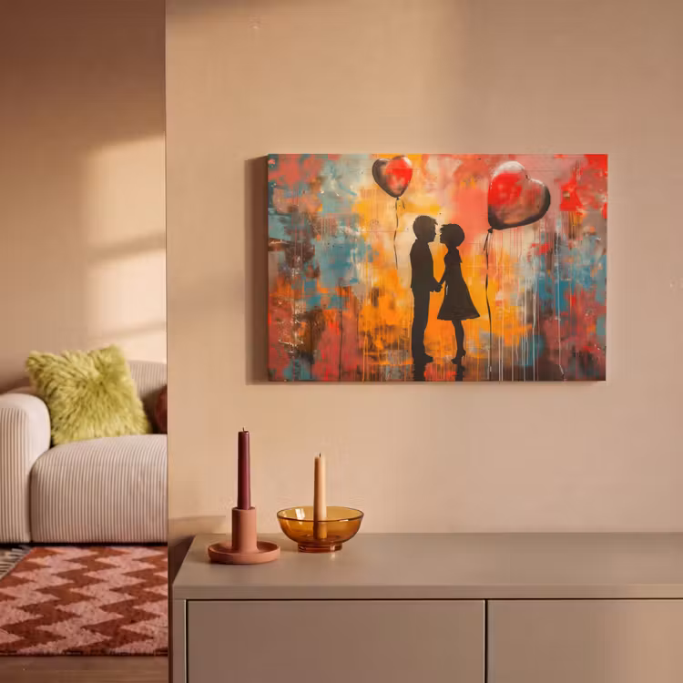 Street art - Liefde - Graffiti - Kunst - Banksy canvas 2cm klein -sfeer1