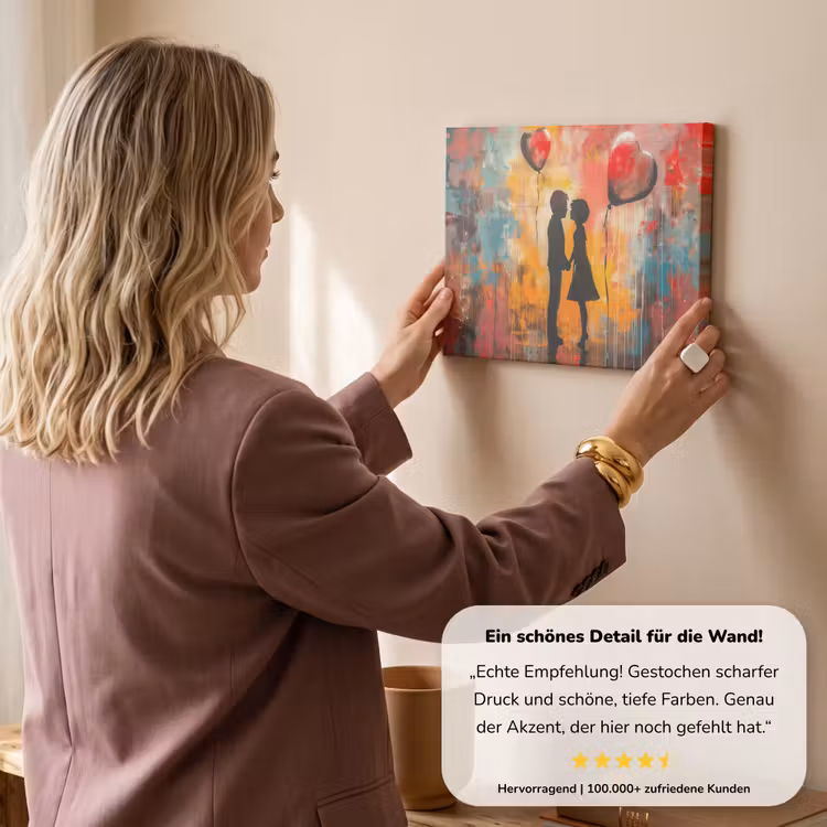 Street art - Liefde - Graffiti - Kunst - Banksy canvas 2cm klein -Xsfeer7_DE