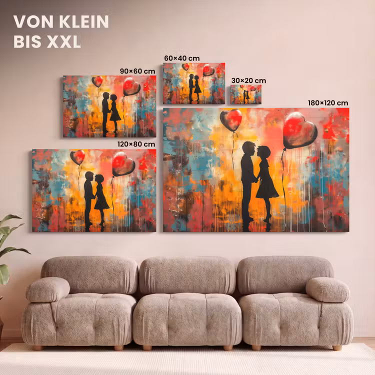 Street art - Liefde - Graffiti - Kunst - Banksy canvas 2cm klein -Xsfeer8_DE
