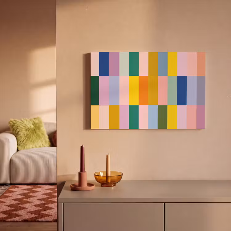 Stroken - Blauw - Patroon - Abstract canvas 2cm klein -sfeer1