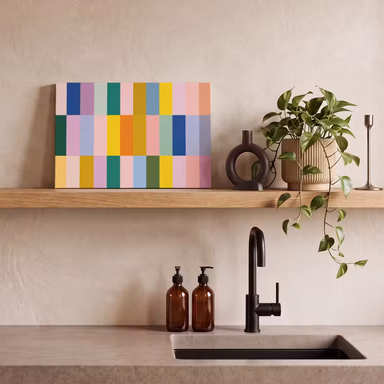 Stroken - Blauw - Patroon - Abstract canvas 2cm klein -closeup_print_DE