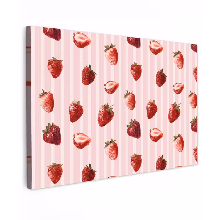 Strepen - Aardbei - Roze canvas 2cm klein 34 -z3d