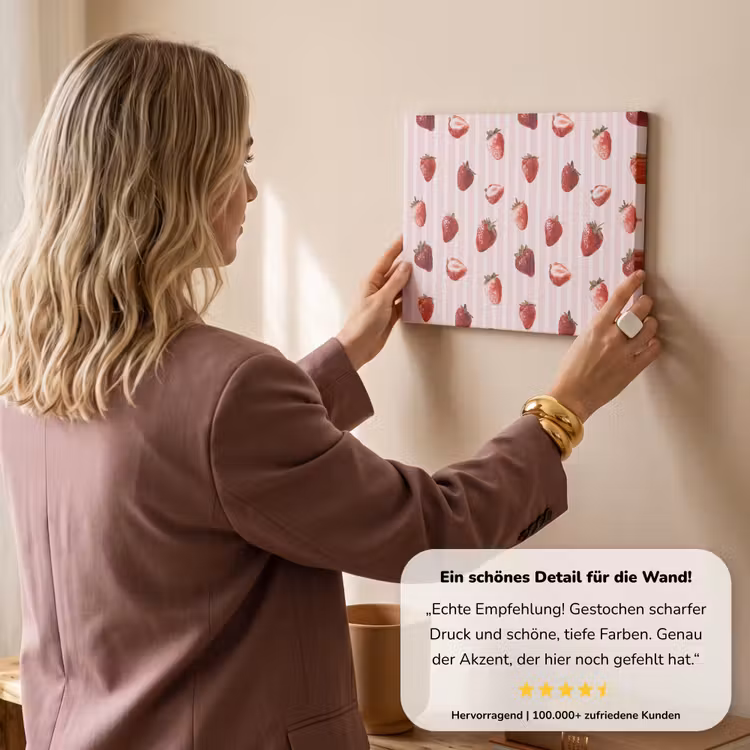 Strepen - Aardbei - Roze canvas 2cm klein 34 -sfeer3