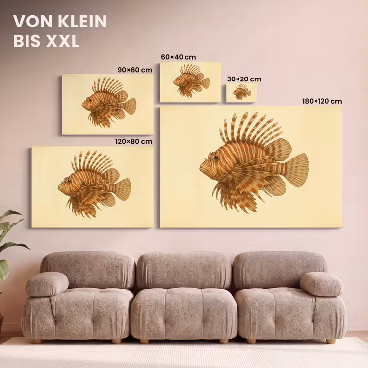 Strepen - Vis - Rond - Stekels canvas 2cm klein -Xsfeer8_DE