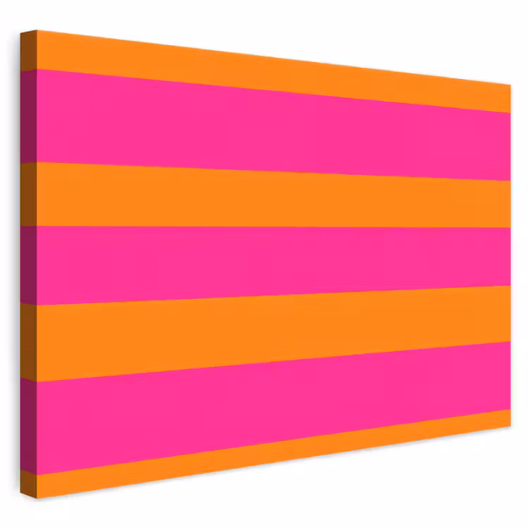 Strepen - Horizontaal - Roze canvas 2cm klein 34 -3d