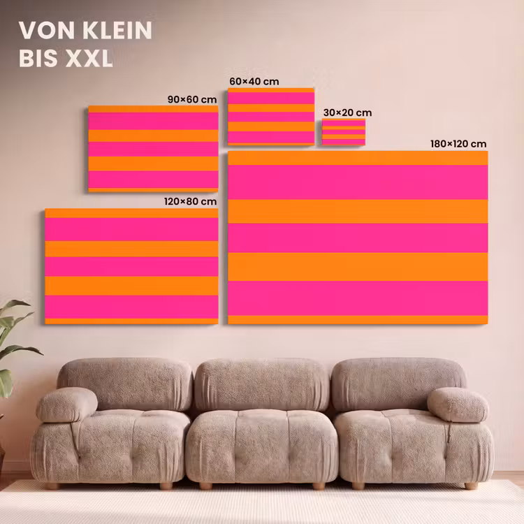 Strepen - Horizontaal - Roze canvas 2cm klein 34 -Xsfeer8_DE