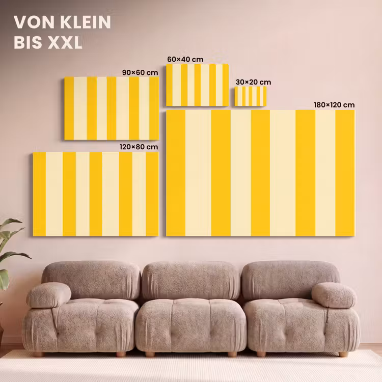 Strepen - Klassiek - Geel canvas 2cm klein 34 -Xsfeer8_DE