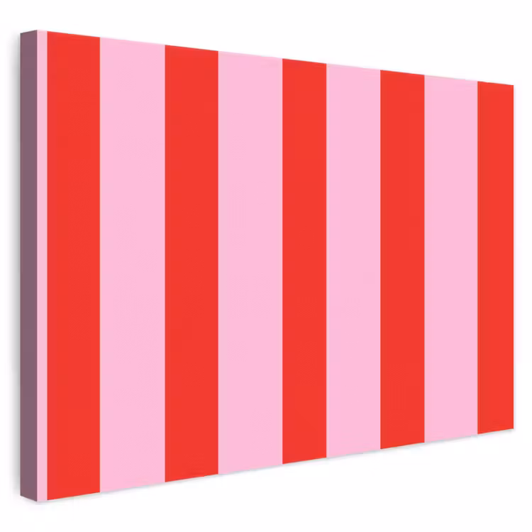 Strepen - Klassiek - Roze canvas 2cm klein 34 -3d
