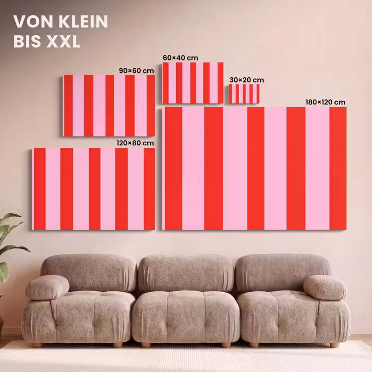 Strepen - Klassiek - Roze canvas 2cm klein 34 -Xsfeer8_DE