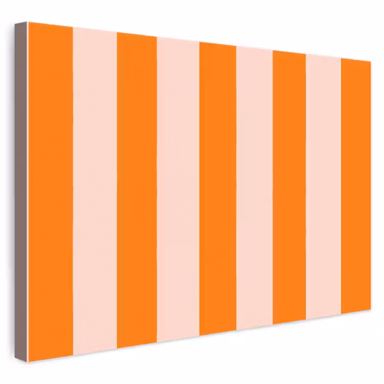 Strepen - Modern - Oranje canvas 2cm klein 34 -3d