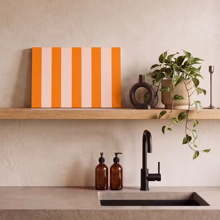 Strepen - Modern - Oranje canvas 2cm klein 34 -sfeer3