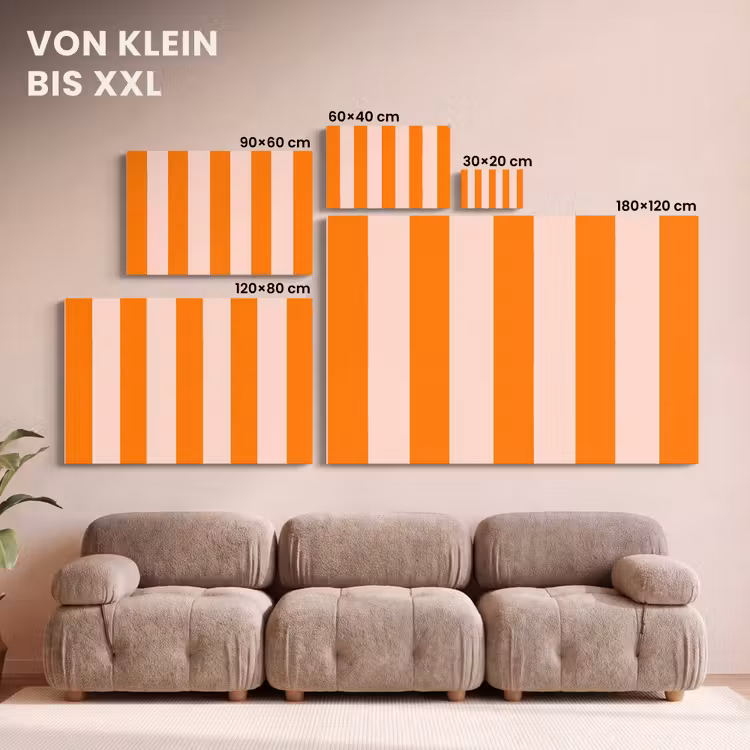 Strepen - Modern - Oranje canvas 2cm klein 34 -Xsfeer8_DE
