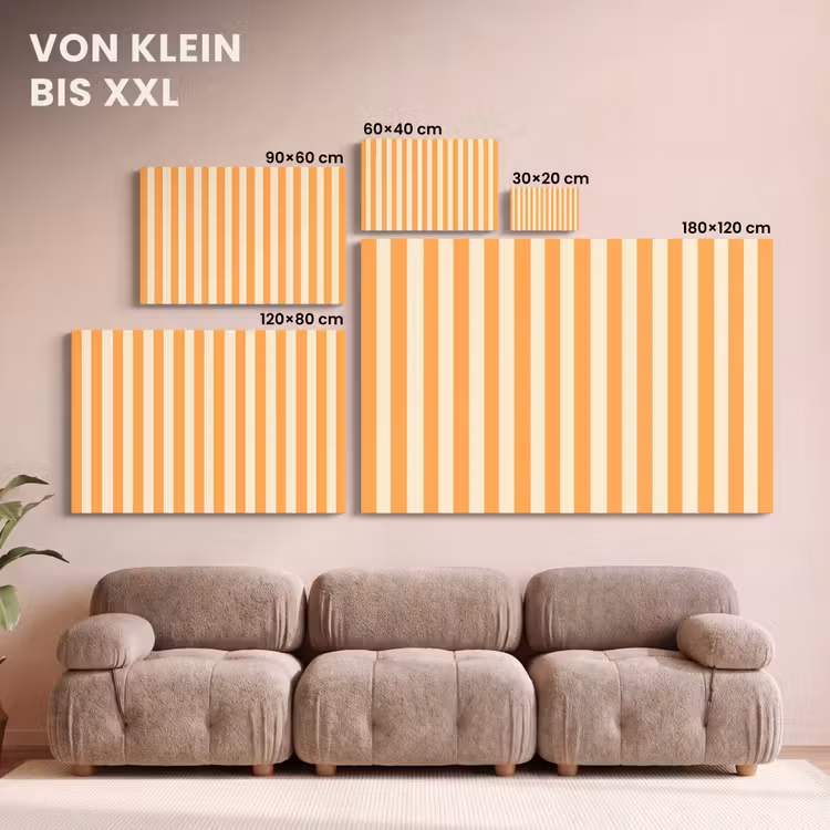 Strepen - Patroon - Oranje canvas 2cm klein 34 -Xsfeer8_DE