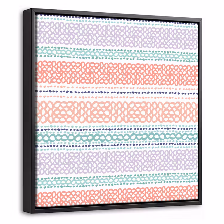 Strepen - Zomer - Kleuren Canvas met baklijst klein 1124 -threedimensional_3d_global