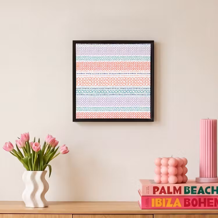 Strepen - Zomer - Kleuren Canvas met baklijst klein 1124 -atmosphere_sfeer1_global