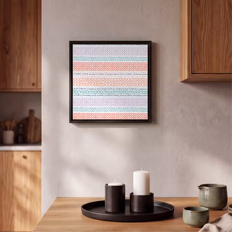 Strepen - Zomer - Kleuren Canvas met baklijst klein 1124 -atmosphere_sfeer2_global