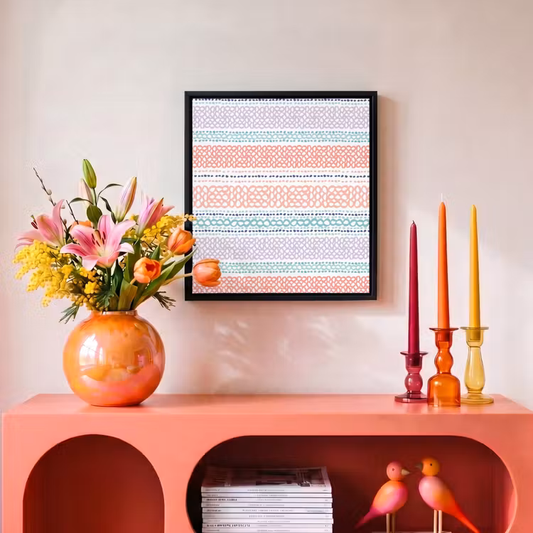 Strepen - Zomer - Kleuren Canvas met baklijst klein 1124 -atmosphere_sfeer3_global