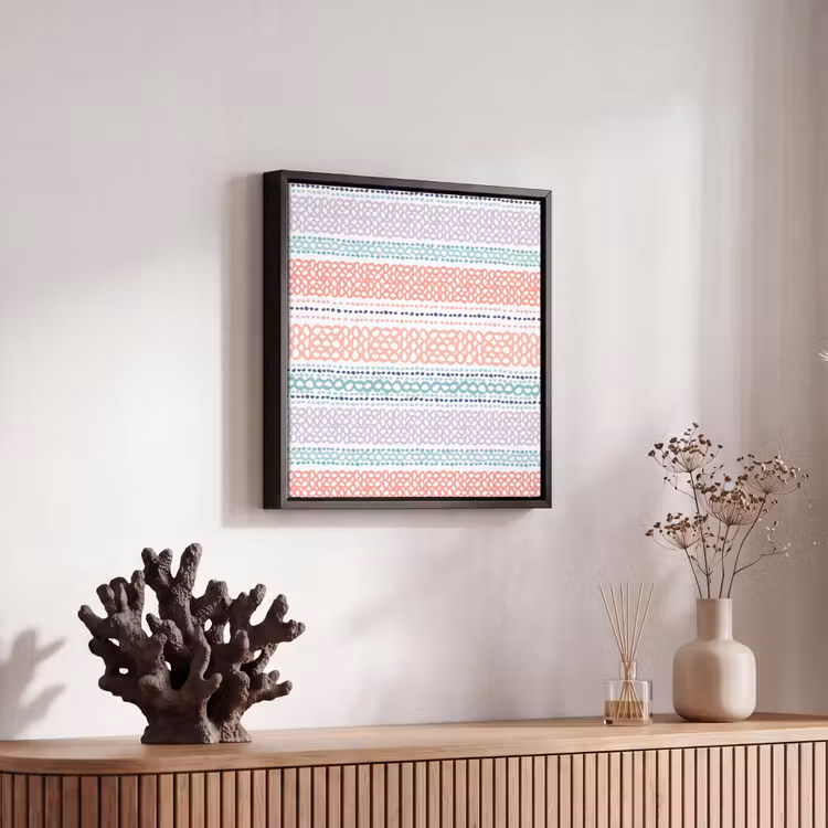 Strepen - Zomer - Kleuren Canvas met baklijst klein 1124 -atmosphere_sfeer4_global