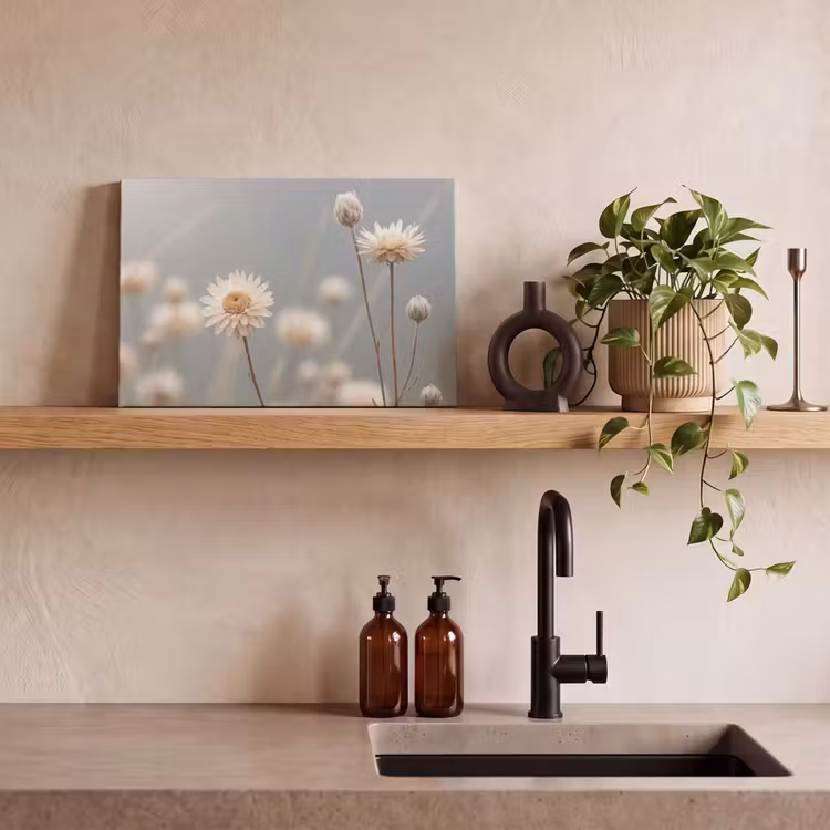 Strobloemen - Wit - Daglicht canvas 2cm klein -sfeer6