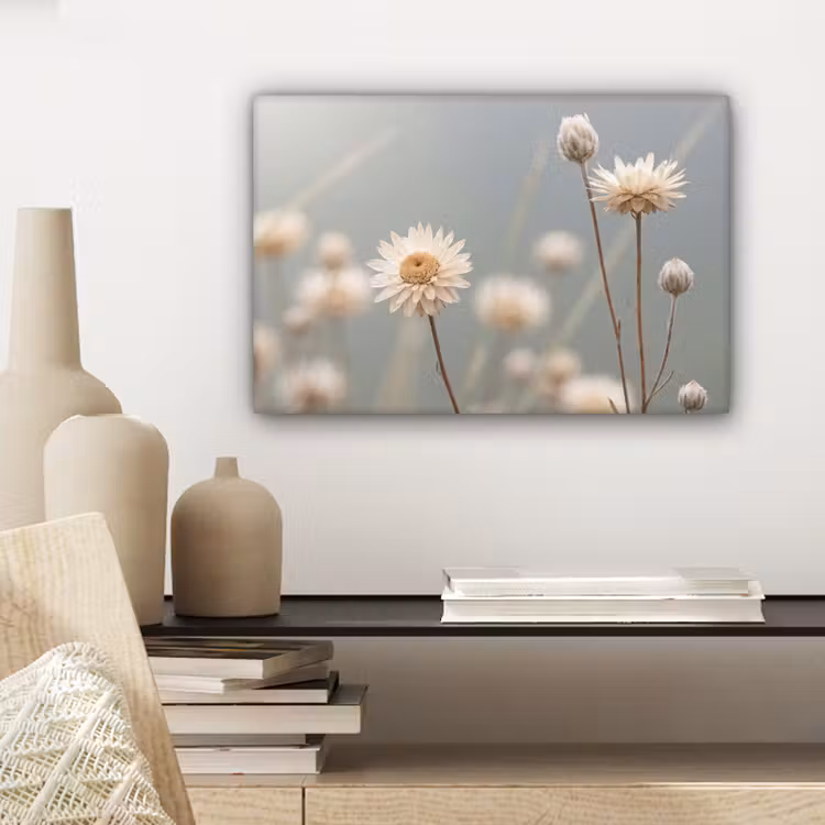 Strobloemen - Wit - Daglicht canvas 2cm klein -closeup_print_DE
