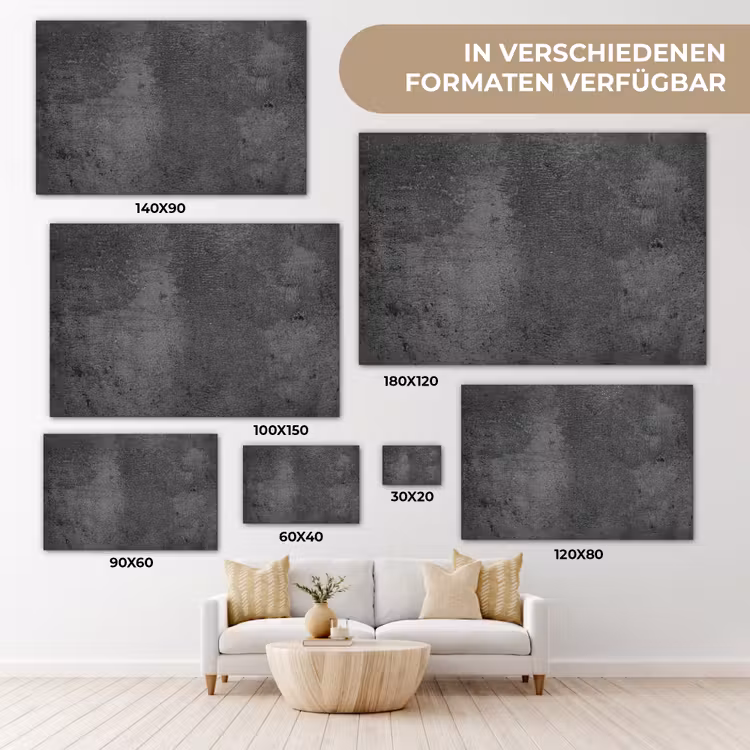 Structuur - Beton - Grijs - Industrieel - Rustiek canvas 2cm klein -Xsfeer8_DE