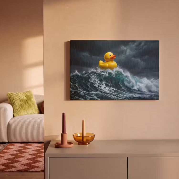 Storm - Badeend - Golven canvas 2cm klein -sfeer1