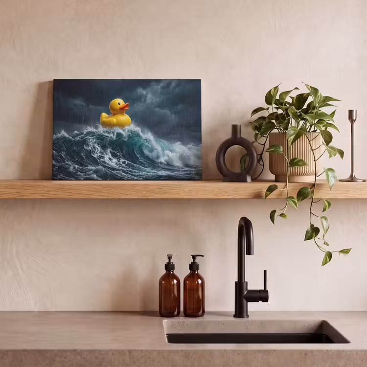 Storm - Badeend - Golven canvas 2cm klein -sfeer3