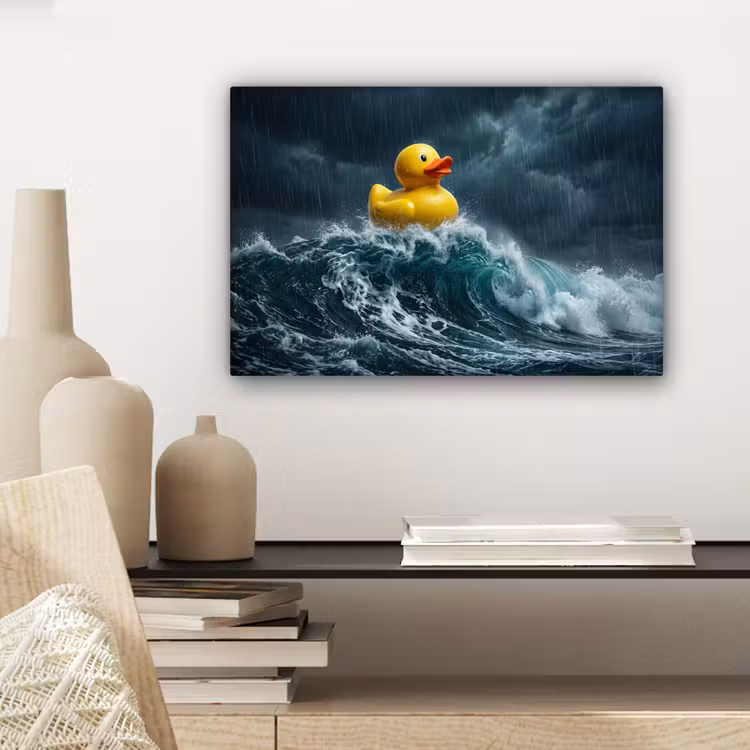 Storm - Badeend - Golven canvas 2cm klein -sfeer6