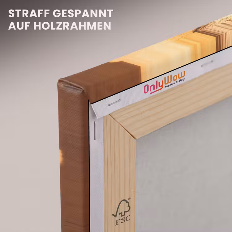 Surfer - Strand - Zonsondergang - Oceaan - Goud canvas 2cm klein -uniquesellingpoint_afwerking-onlywow_DE