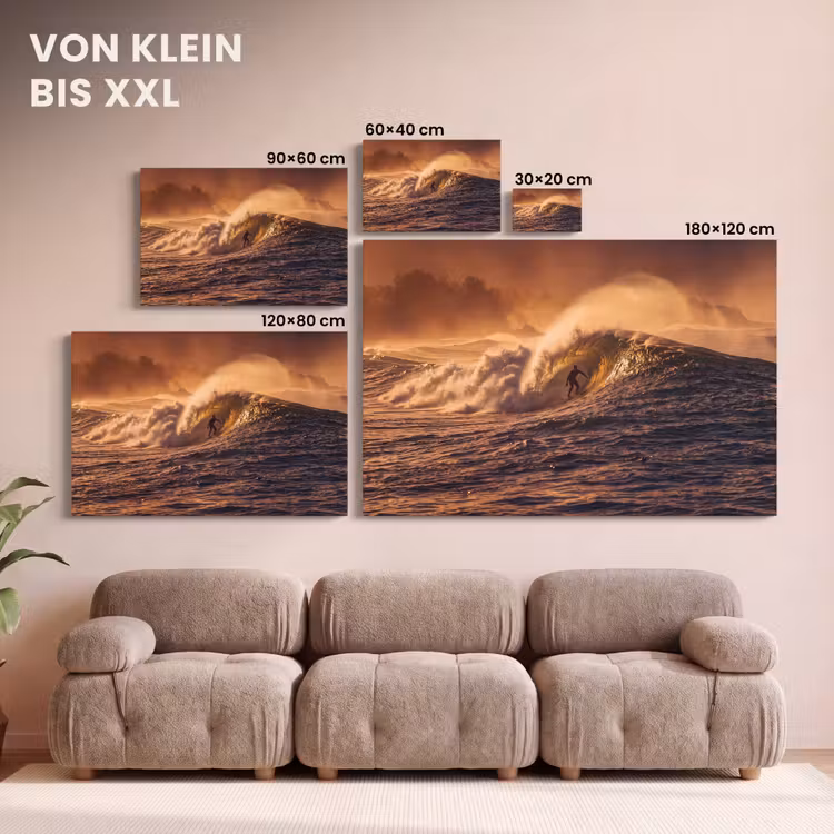 Surfer - Golf - Oceaan - Sport - Oranje canvas 2cm klein -Xsfeer8_DE