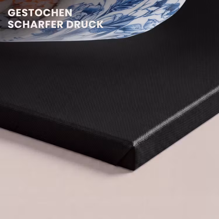 Sushi - Delfts blauw - Rijst - Vis - Elegant canvas 2cm klein -closeup_print_DE