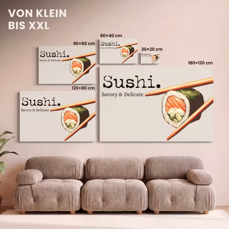 Sushi - Zalm - Rijst - Japans canvas 2cm klein -Xsfeer8_DE
