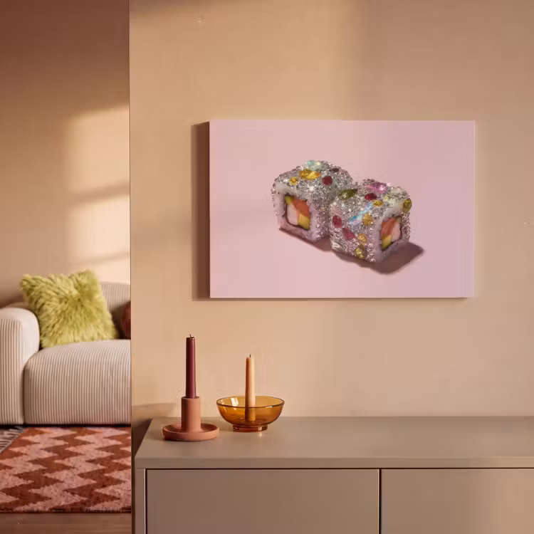 Sushi - Rolletjes - Steentjes - Kleurrijk canvas 2cm klein -sfeer1