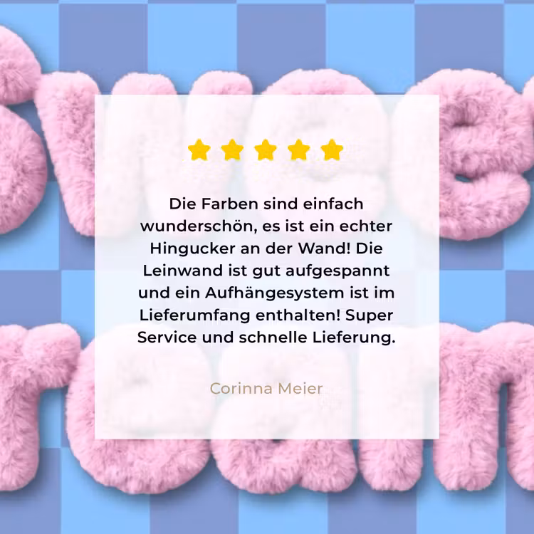 Sweet dreams - Vierkanten - Roze - Blauw canvas 2cm klein -sfeer3