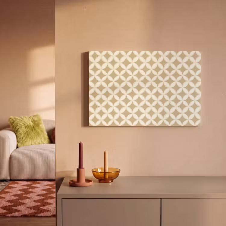 Symmetrisch - Motief - Beige canvas 2cm klein 34 -sfeer1